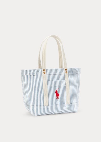 Sacolas Polo Ralph Lauren Lona Striped Medium Mulher 07512-EOHJ